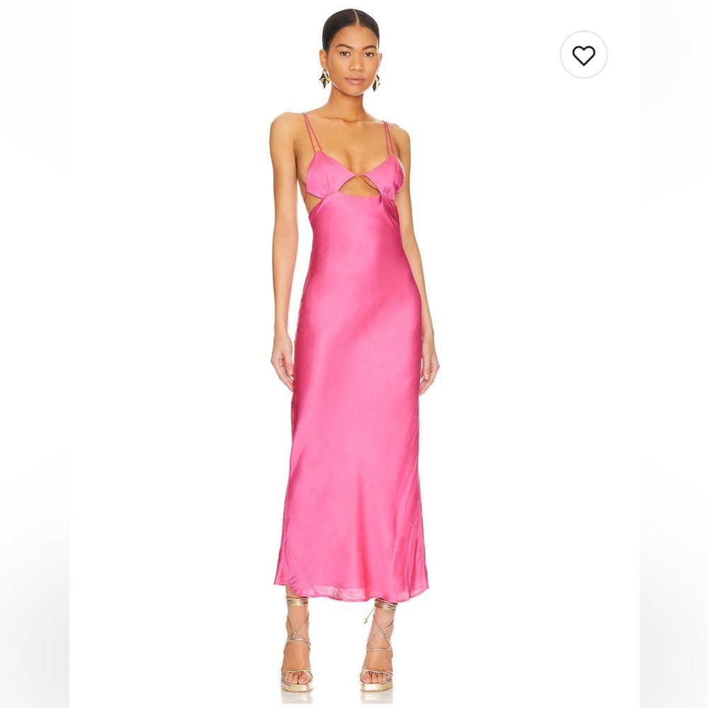 Bardot Lucia Midi Slip Dress in Hot Pink